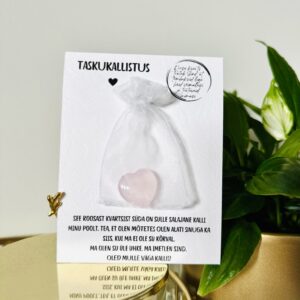 roosa kvarts taskukalli roosast kvartsis