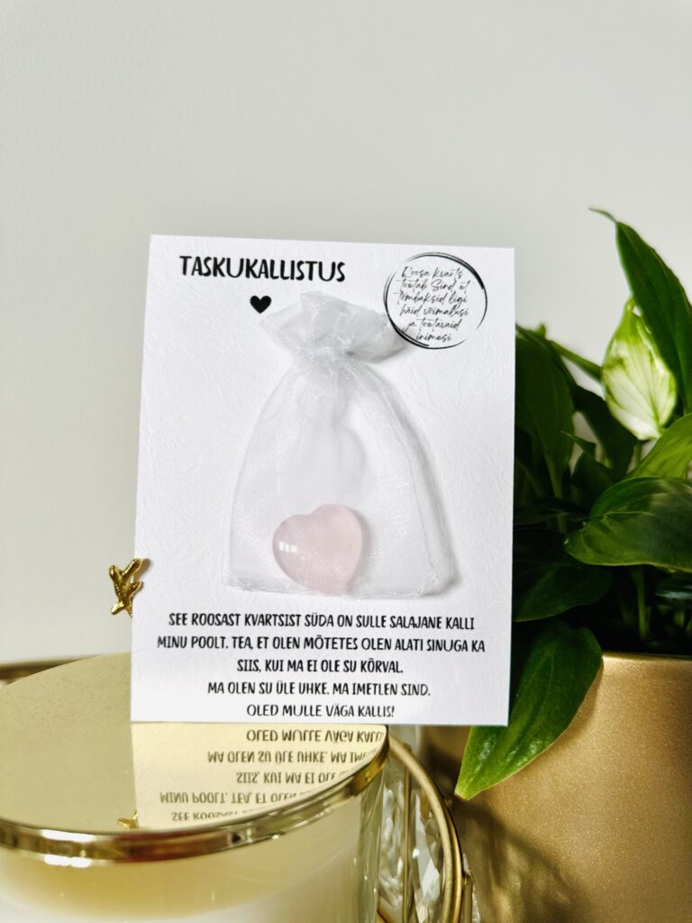 roosa kvarts taskukalli roosast kvartsis